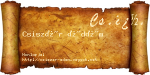 Csiszér Ádám névjegykártya